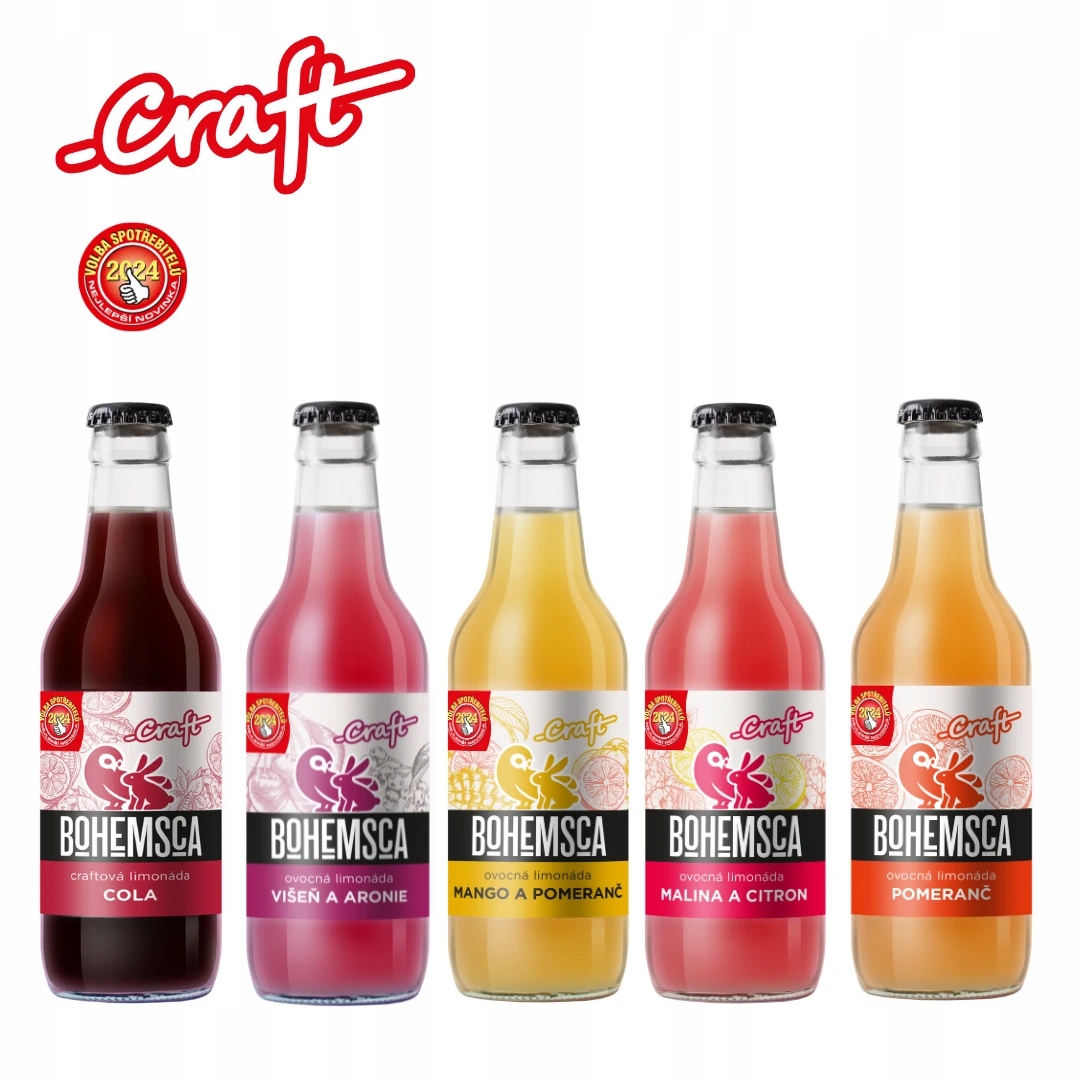 Levně Bohemsca Craft limonáda MIX 330 ml 15 ks