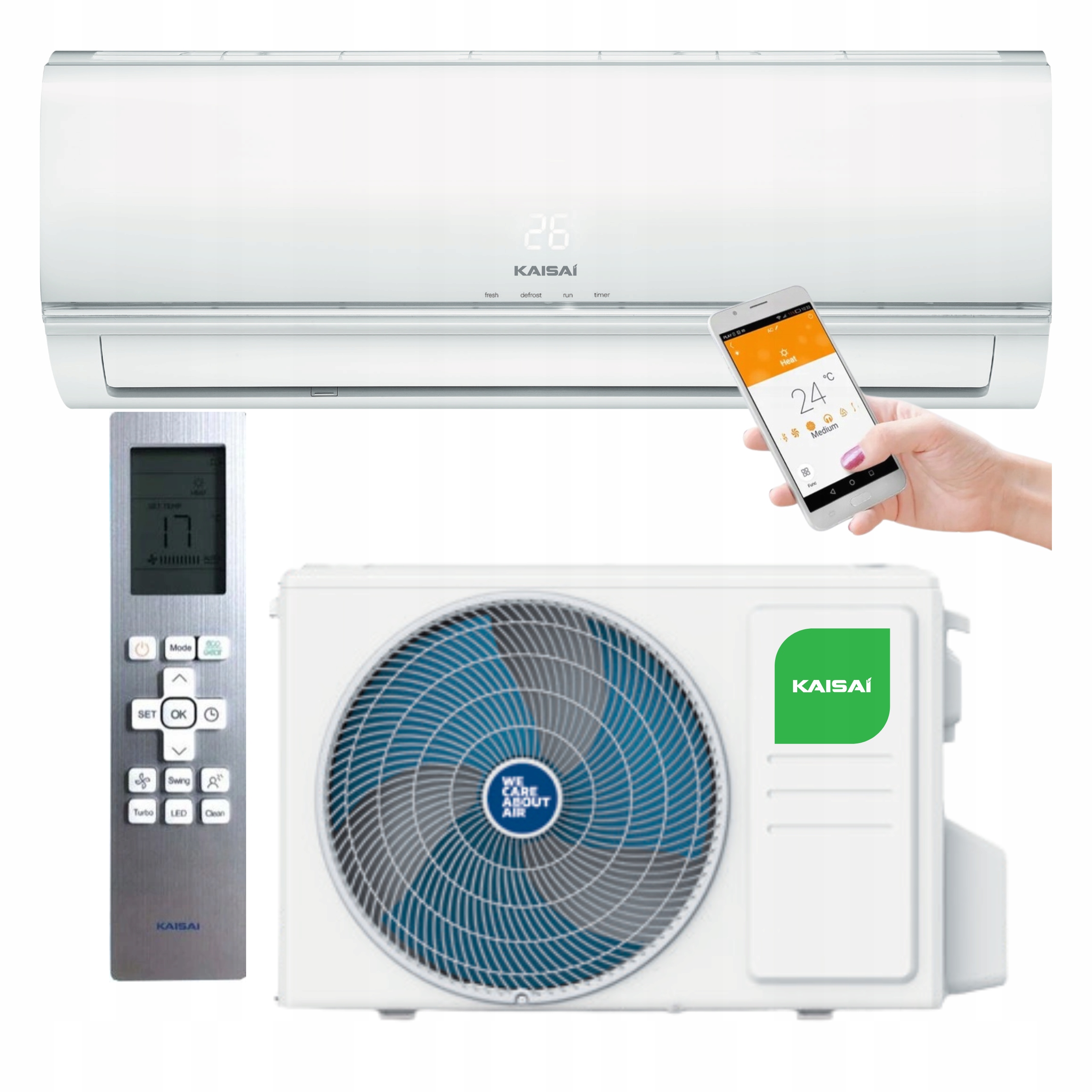 Nástěnný klimatizátor Kaisai Eco 3,5 kW Wifi 2025 Topení Domácí Klimatizace