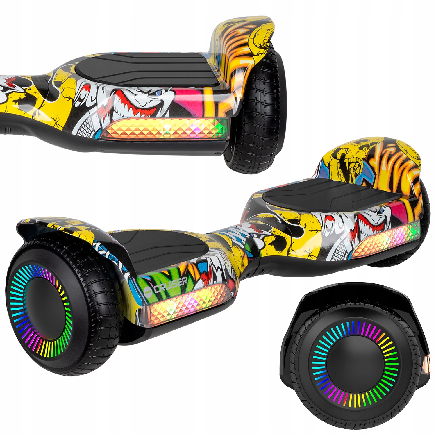 Elektrická skateboardová deska Hoverboard 6,5" Led Rebel pro dospělé děti