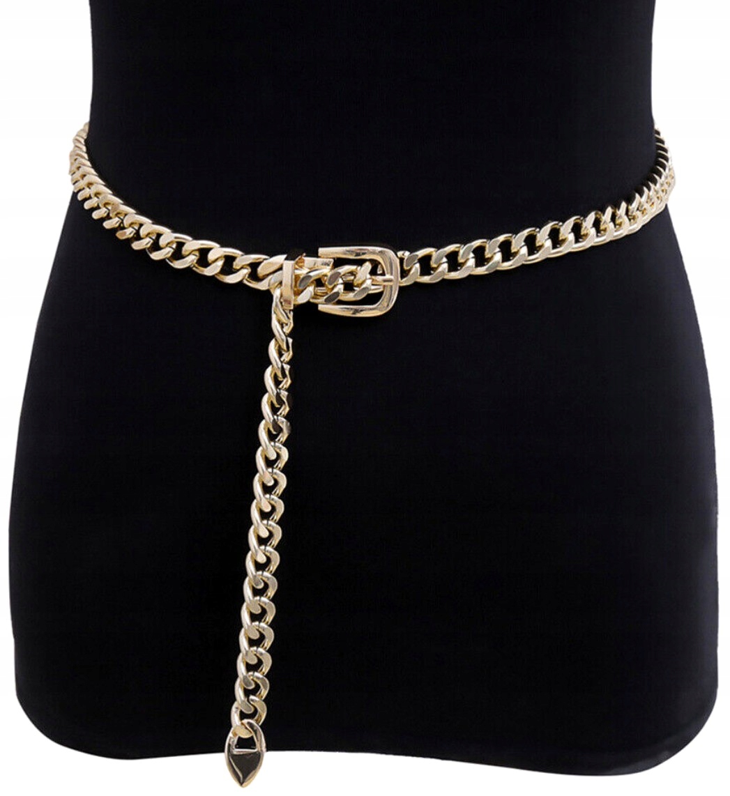 

Pasek Złoty gruby na talię Metalowy łańcuch oczka