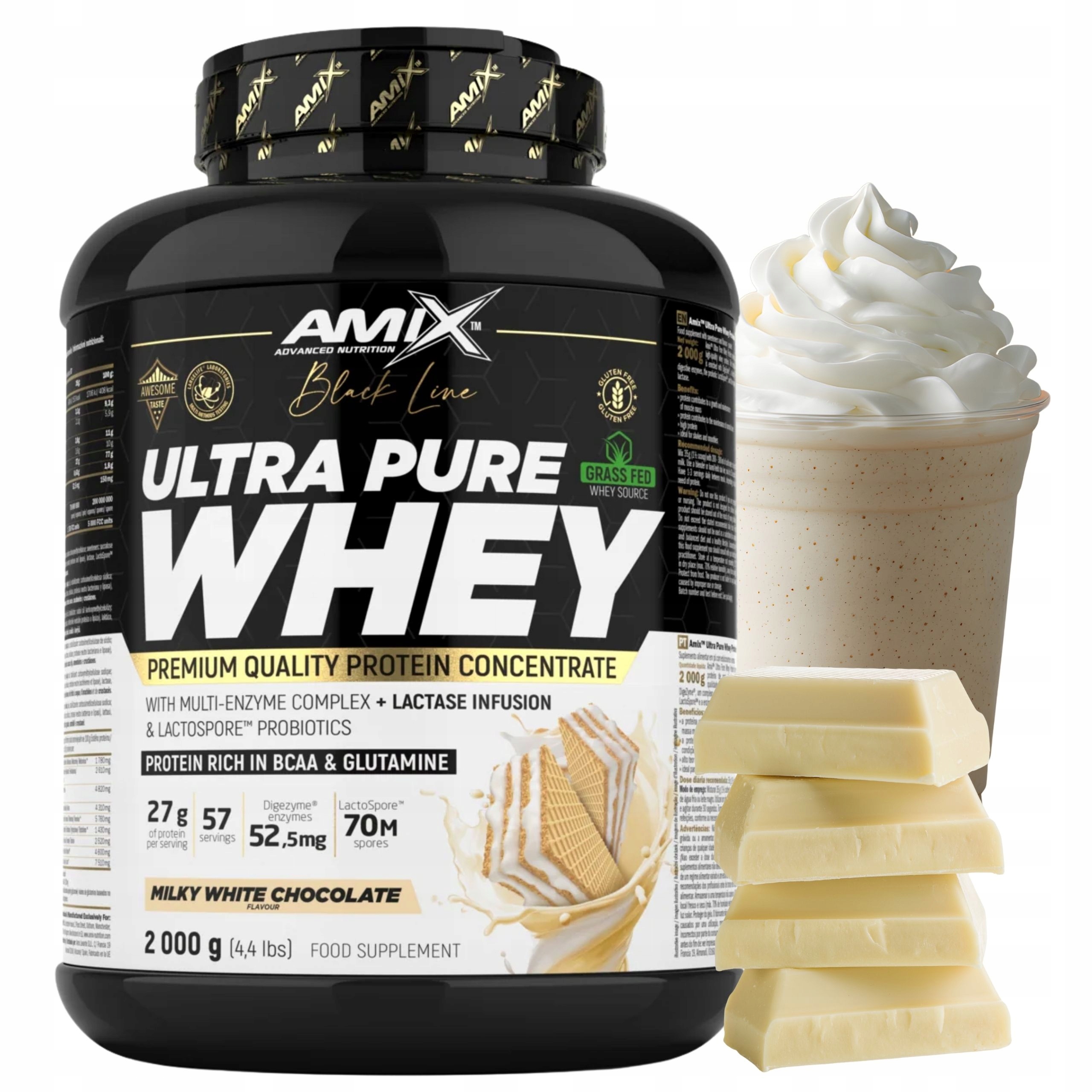 Protein Amix Ultra Pure Whey Concentrate Bílá Čokoláda 2 kg