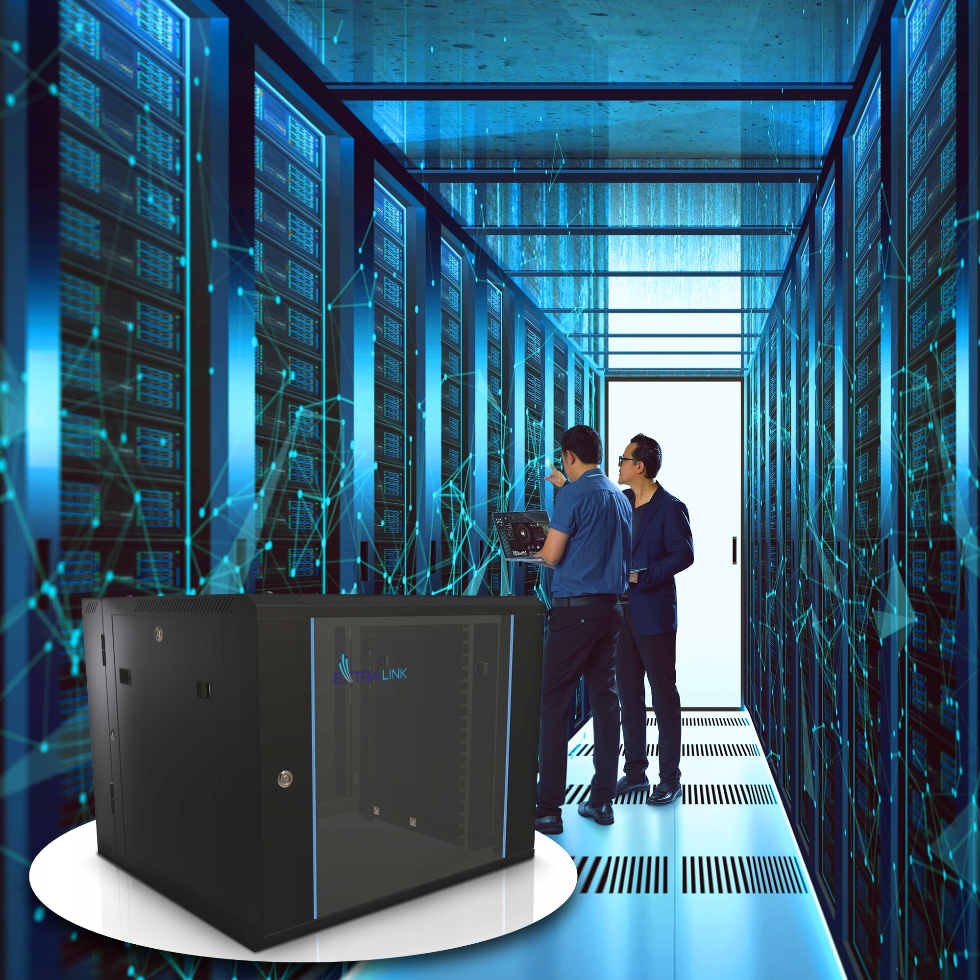 Szafa rack Extralink 9U 600x600 AZH Czarna Rodzaj wiszące