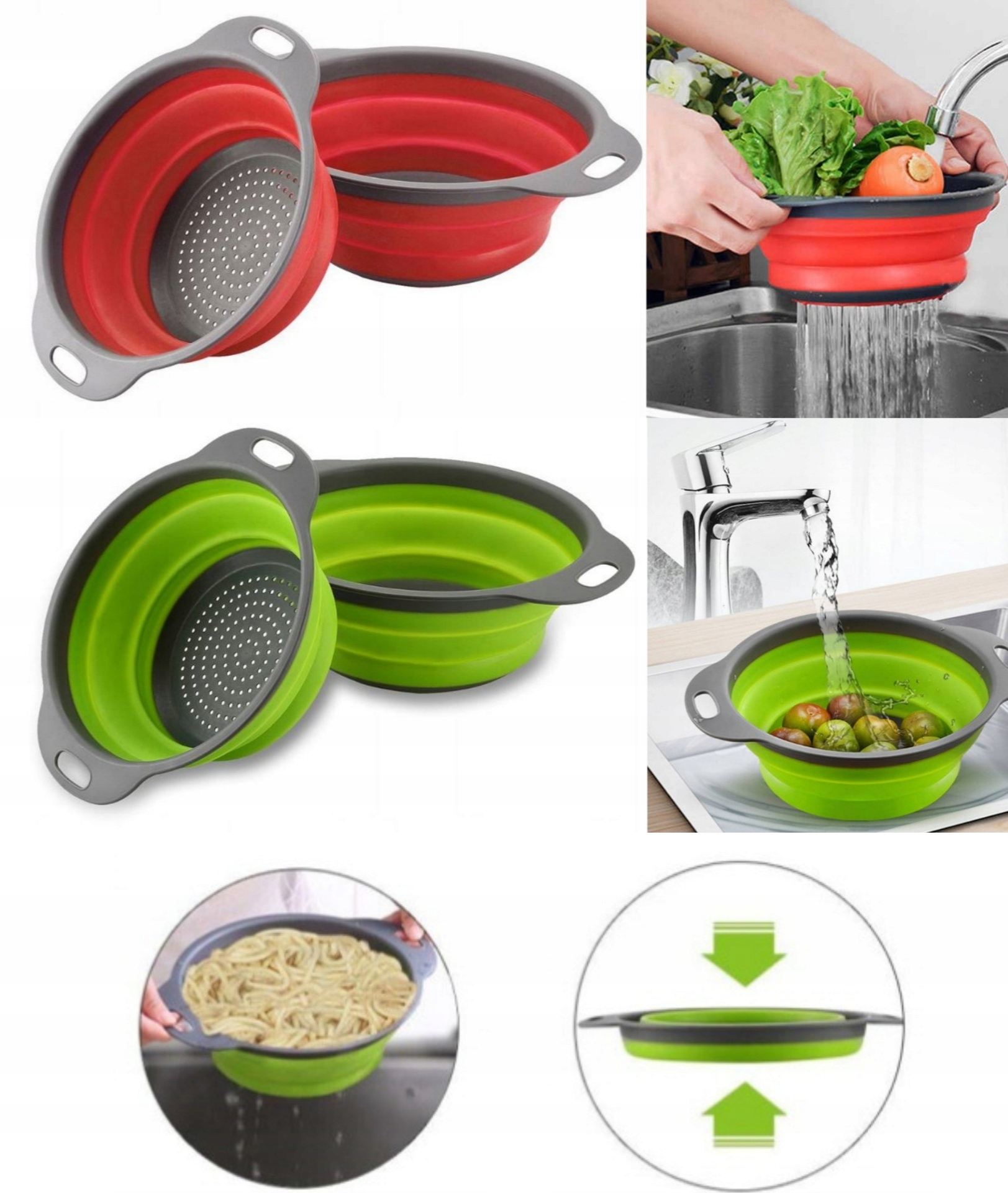 

Durszlak Składany Silikonowy Sitko Cedzak Sito