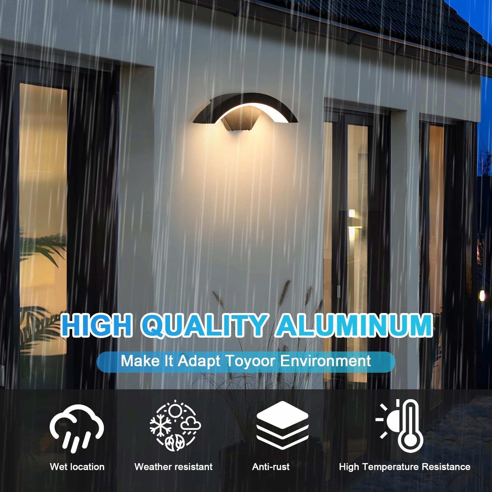 DAXGD LED Wandleuchte Zewnętrzna 24W IP65 Czarna Nowoczesna 3000K — miniatura 2
