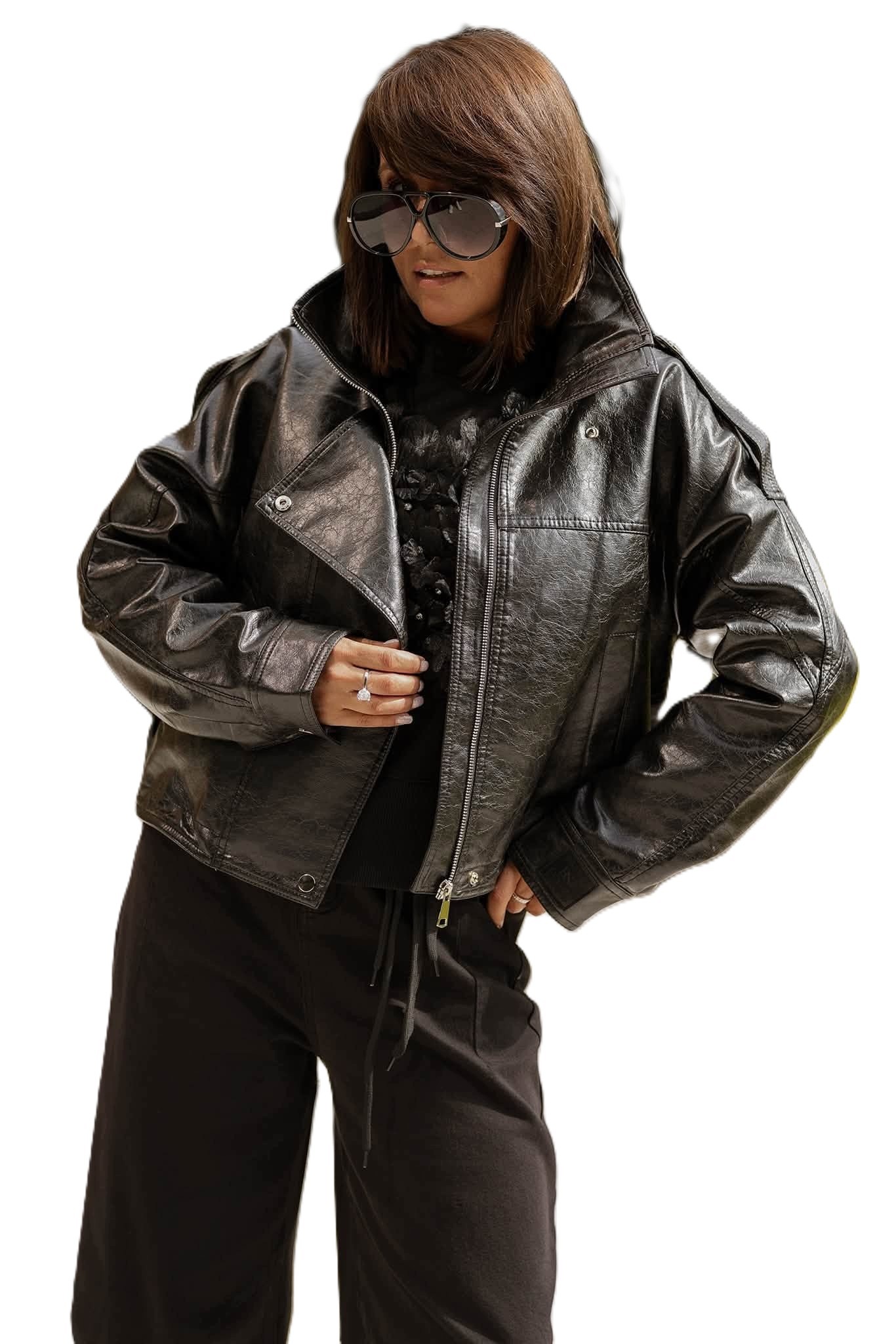 Bunda Ramoneska černá new eko kůže Bastet vel L XL