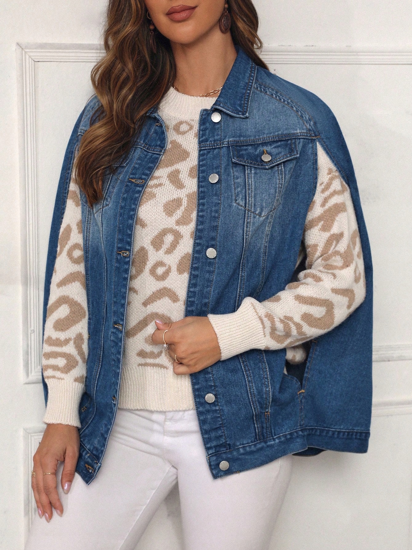 Džínová Bunda Bez Rukávů Modrá Casual Shein S 36