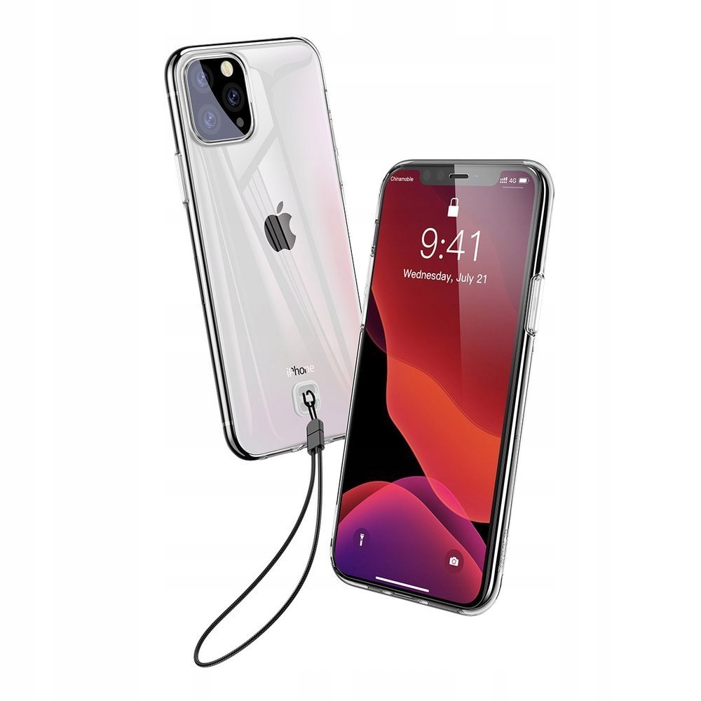 

Baseus Solidne etui żelowe+smycz do iPhone 11 Pro