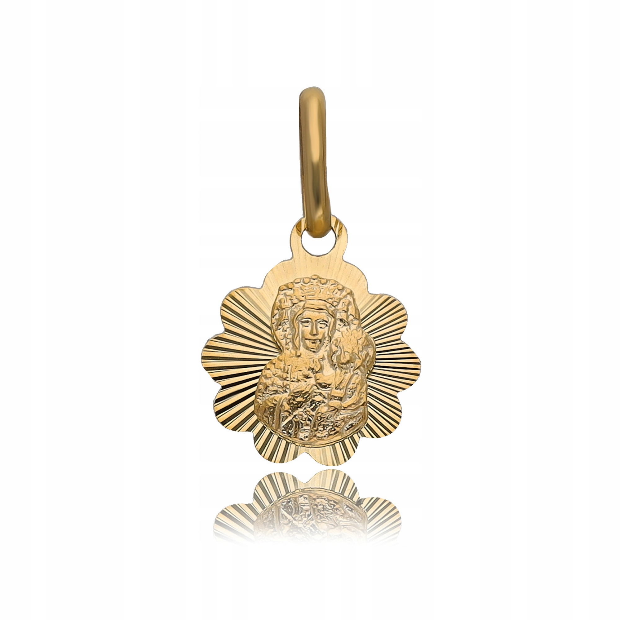 Zlatý Přívěsek Panna Maria Čenstochovská Zlato 585 S Diamanty