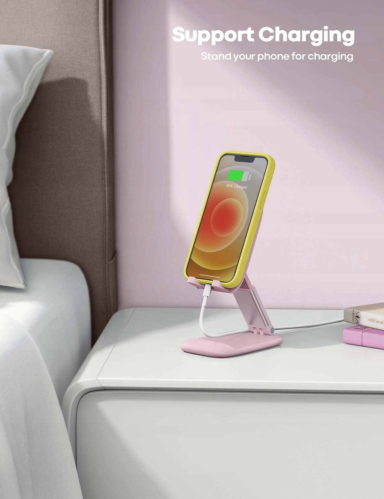 LAMICALL Stojak Na Telefon Regulowany Uchwyt Do iPhone Samsung Smartfon — miniatura 3