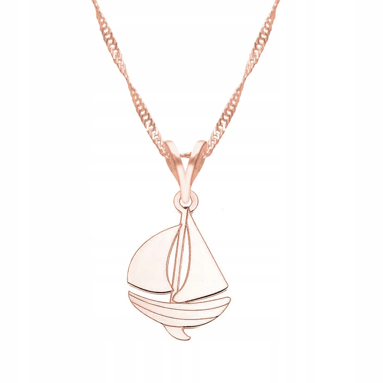 Náhrdelník Pozlacený 925 Loďka Loď Přívěsek Loď Moře Cestování Oceán