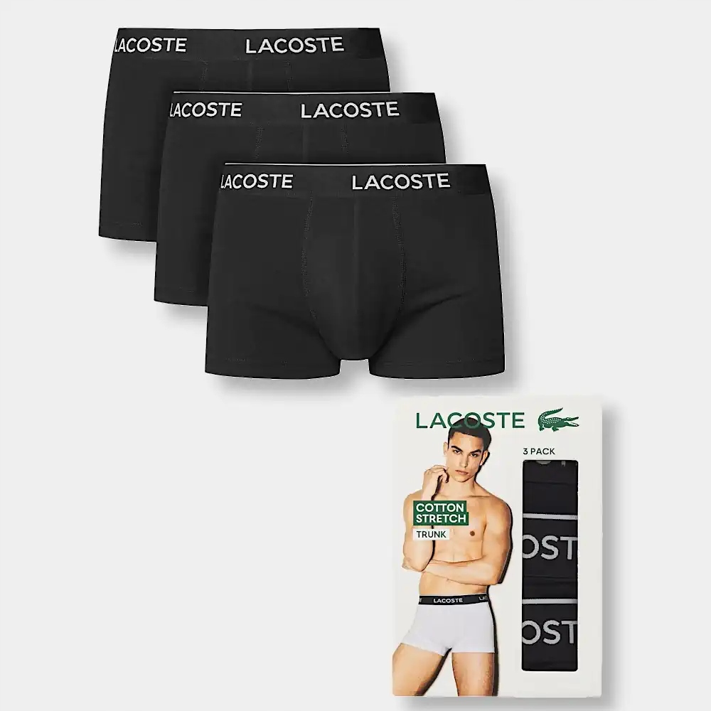 3pack černých pánských boxerek Lacoste M