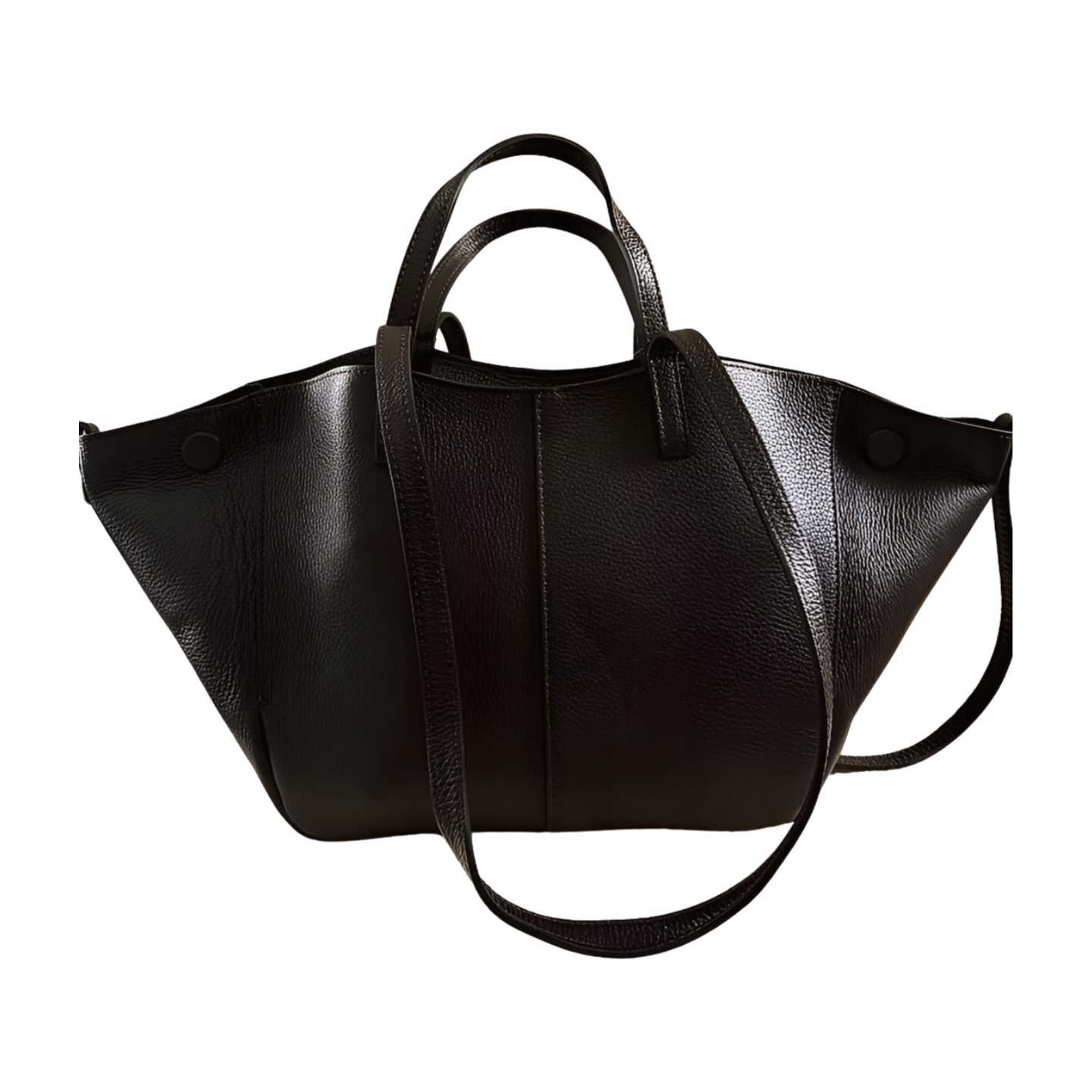 Laura Biaggi kožená taška typu shopper, čokoládová