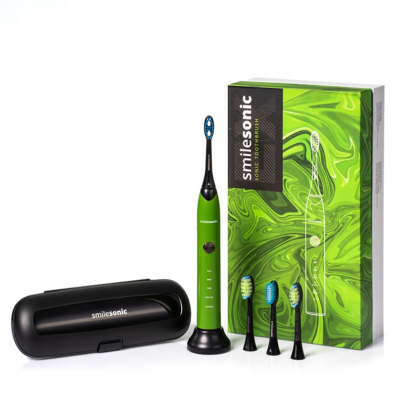 Szczoteczka soniczna Smilesonic Ex Green z 4 końcówkami wymiennymi