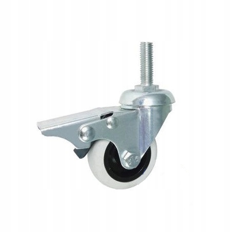 KOŁO MEBLOWE fi 50 SKRĘTNE Z HAMULCEM GWINT M8