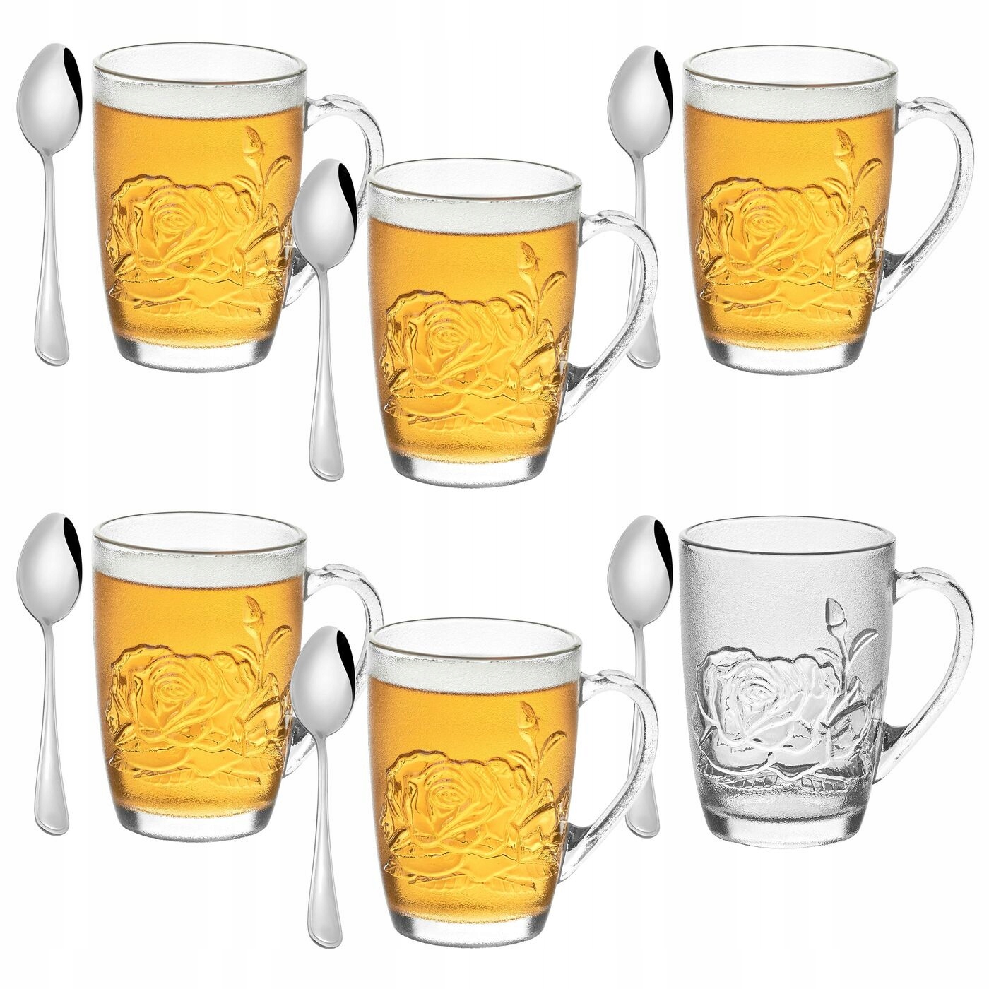 

6+6 Szklanki Do Kawy Herbaty Łyżeczki do herbaty