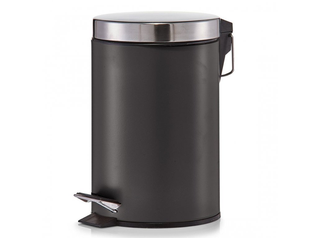 Levně Koupelnový koš, odpadkový koš 3 l, barva černá, mat, Zeller