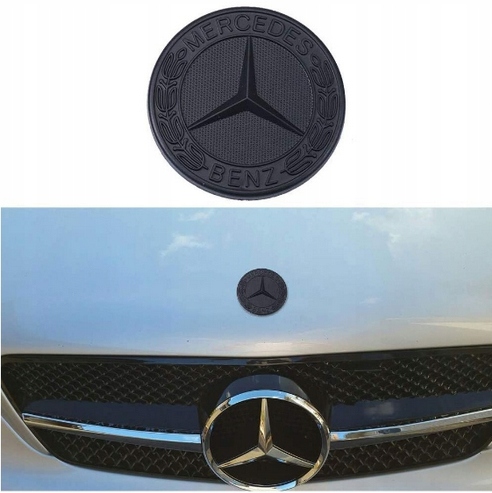 MERCEDES AMG EMBLEMAT MASKA CZARNY MAT ZNACZEK