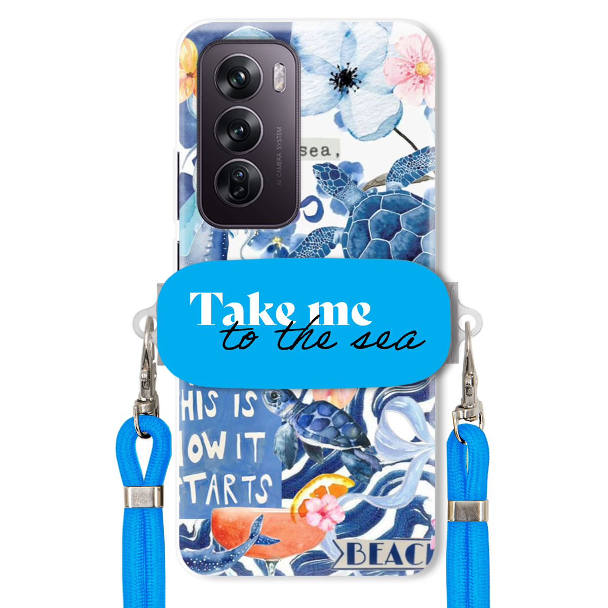 Puzdro pre Oppo Reno 12 Pro 5G Premium Vodítko Blue Držiak Take Me To The Sea