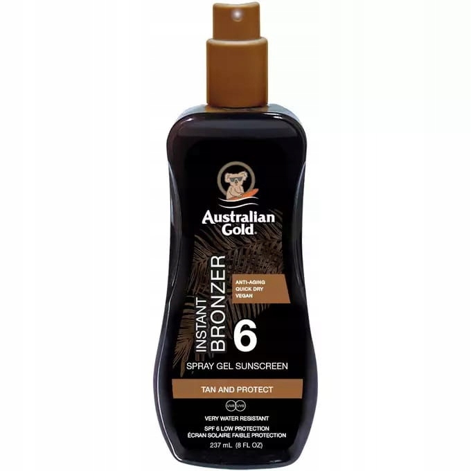 Australian Gold żel w sprayu do opalania z bronzerem SPF 6 237 ml