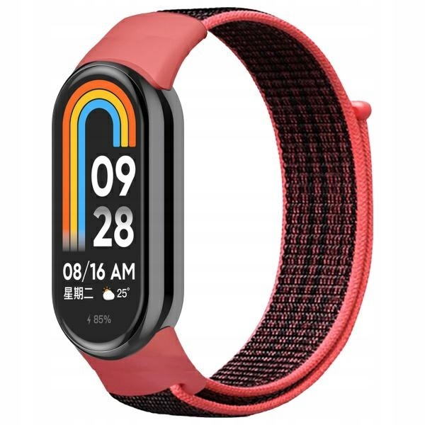 Pasek Beline NylonLoop do Mi Band 9/8 czerwono-czarny