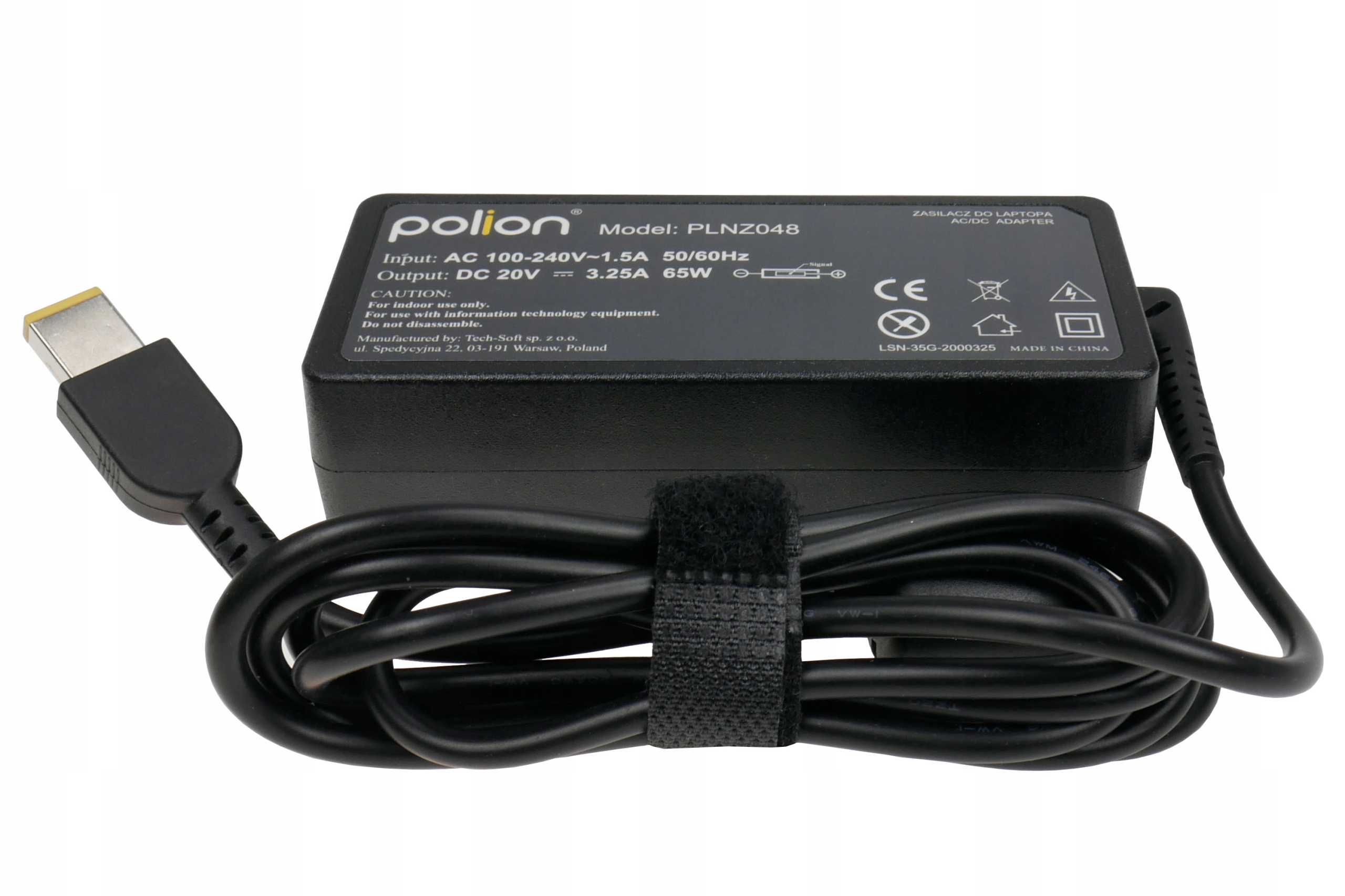 Ładowarka 65W do laptopa LENOVO 20V 3,25A wtyk SlimTip Moc zasilacza 65 W