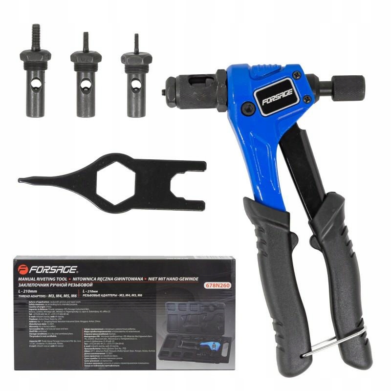 Nýtovač ruční pro nýtovací matice M3-M6 210mm Nity Forsage