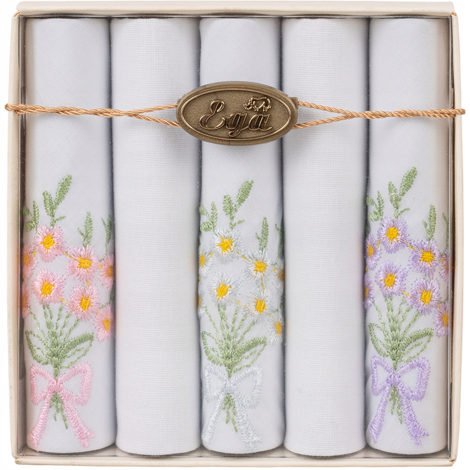 5x CHUSTECZKI DO NOSA PASTELOWE HAFTOWANE KORONKA BAWEŁNIANE ELEGANCKIE Marka inna