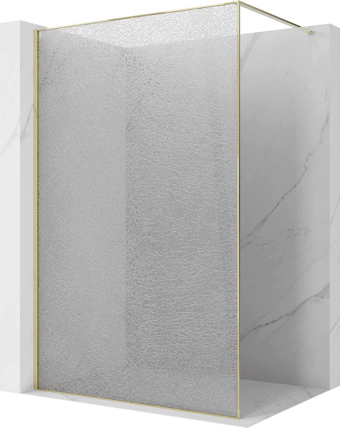 Mexen Kioto Ścianka Prysznicowa Walk-in 100X200 CM Crackle 12MM Złota