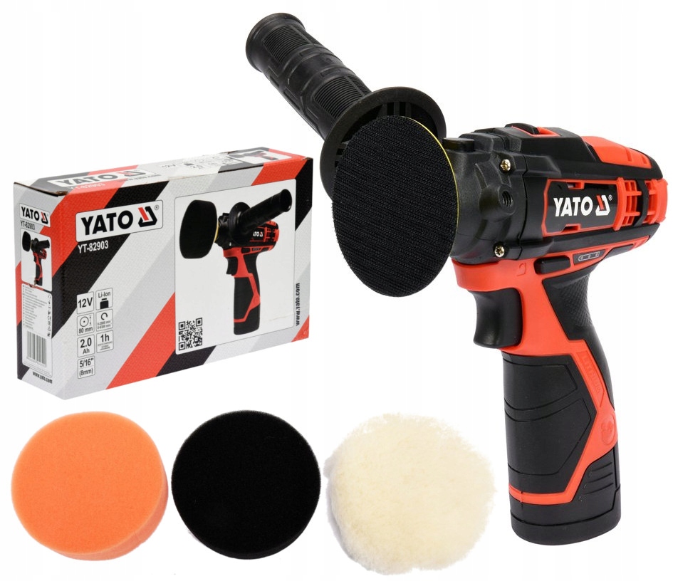 

Yato Polerka Samochodowa Akumulatorowa 12V +3GĄBKI