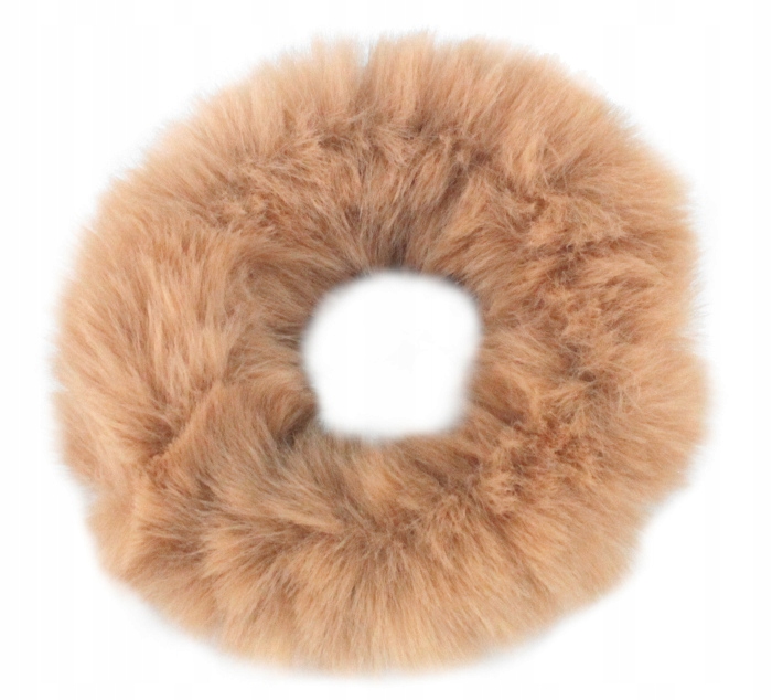 

Gumka Do Włosów Duża Naturalne Futerko Ciepły Beż