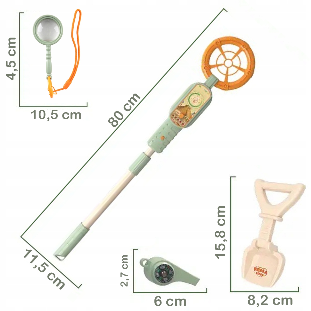 WYKRYWACZ METALU METALI dla dzieci Zestaw Małego Odkrywcy Kompas Gwizdek Marka Stator
