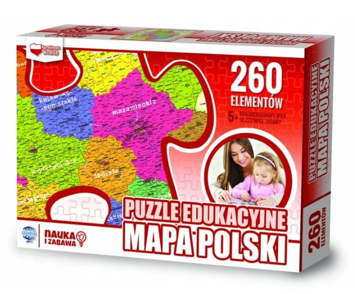

Puzzle Edukacyjne Mapa Polski 260 El , 60x40cm