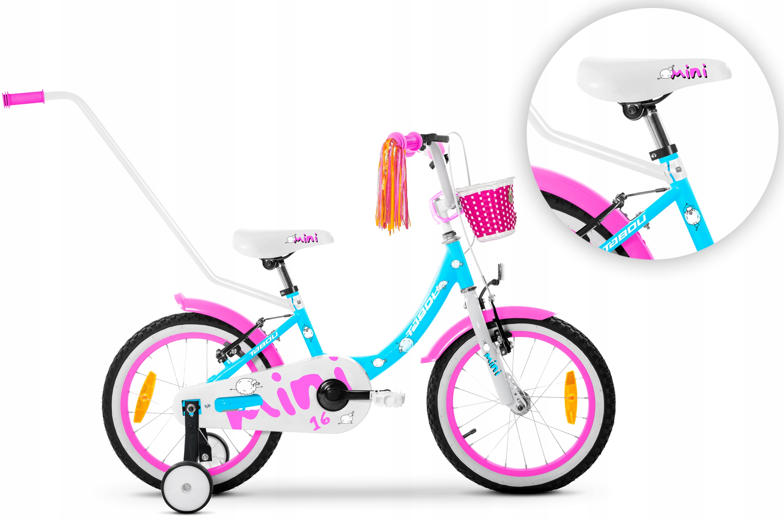 Rower dziecięcy 14" Tabou Mini niebieski różowy R25
