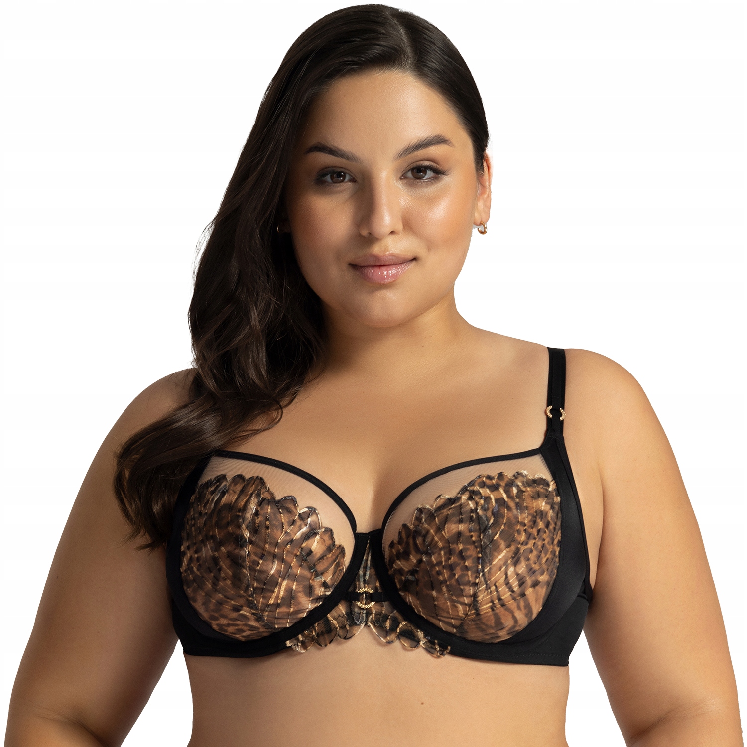 Ava 2144 Liana classy černá výšivka tyl měkká podprsenka Soft 80E