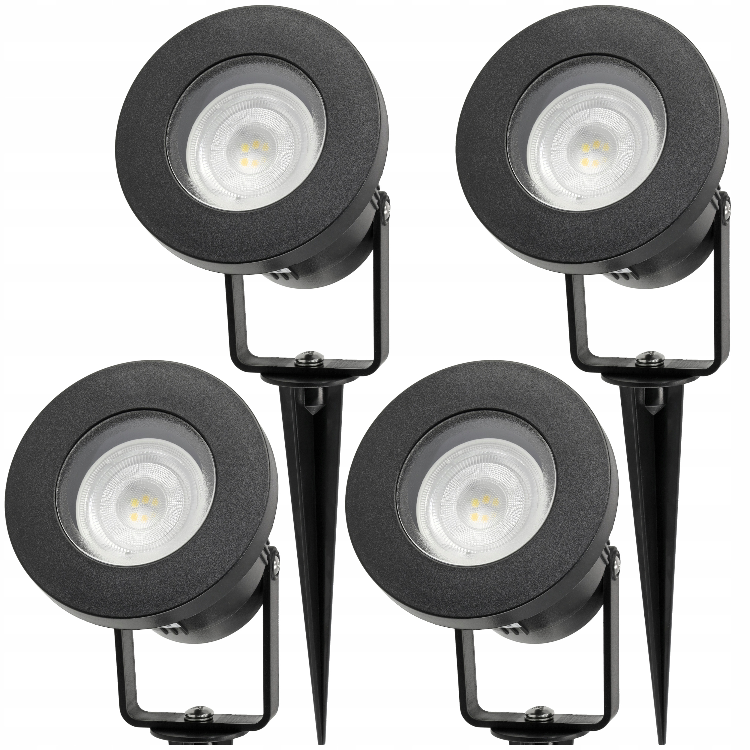 4x Lampa Ogrodowa Led Reflektor Wbijana GU10 IP65 Szczelna Solidna Obudowa