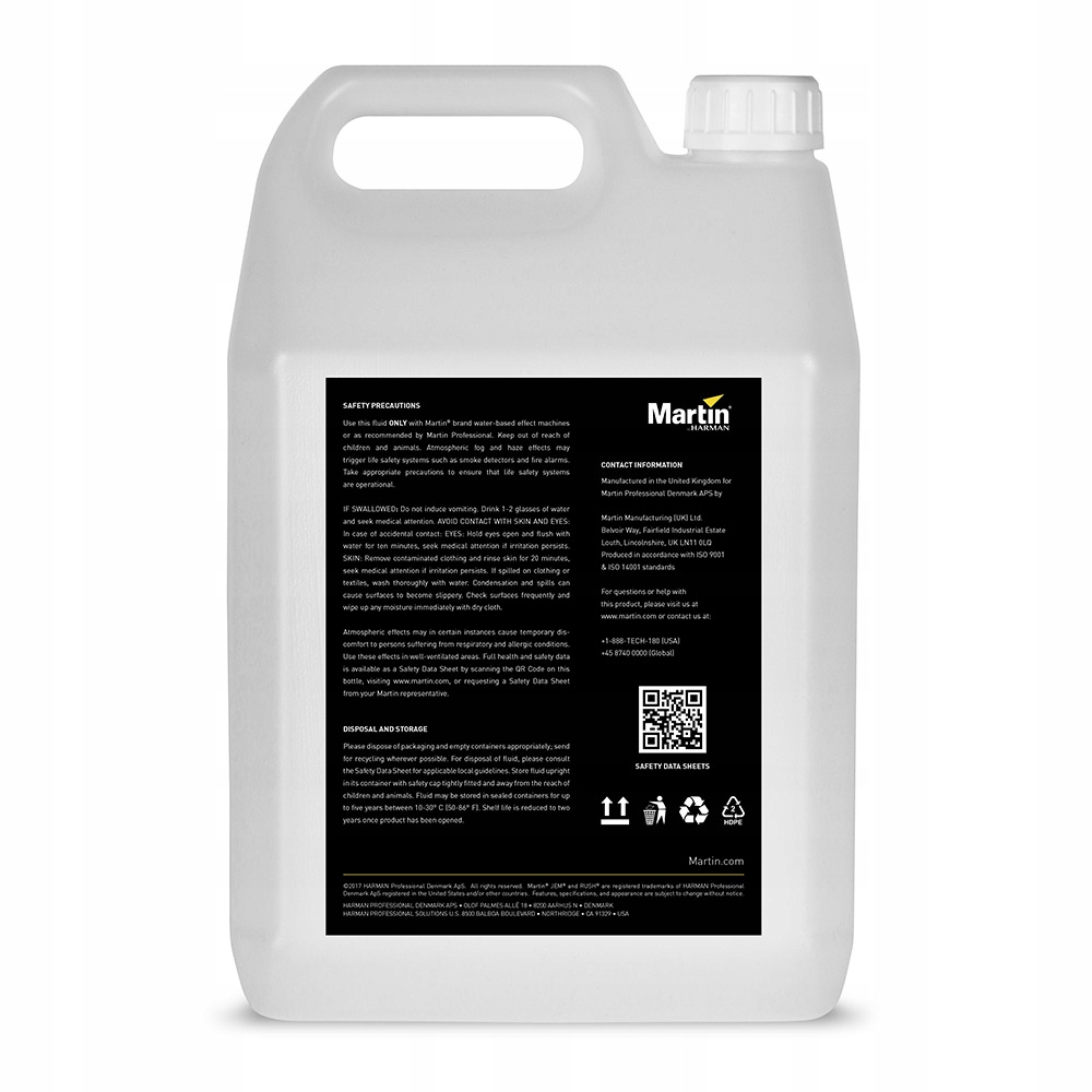 Płyn do dymu Szybkie Rozproszenie Martin Pro Fog Quick Dissipating 5L Kod producenta PFFQD5