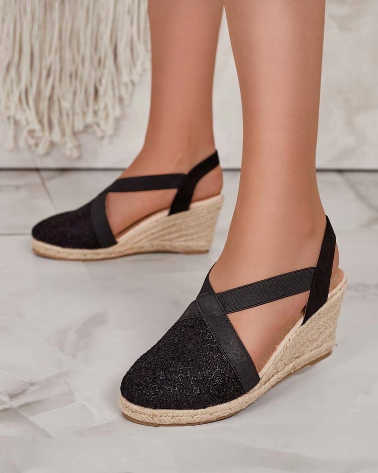 CZARNE ESPADRYLE DAMSKIE OLEQA 36 Kolor czarny