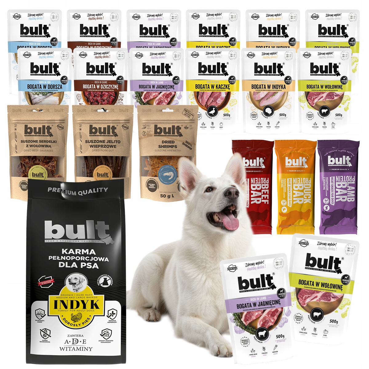 Levně Vlhké Krmivo Sáčky 500 g MIX Chutí Bult Suché A Pochoutky Pro Psa 13,5 kg