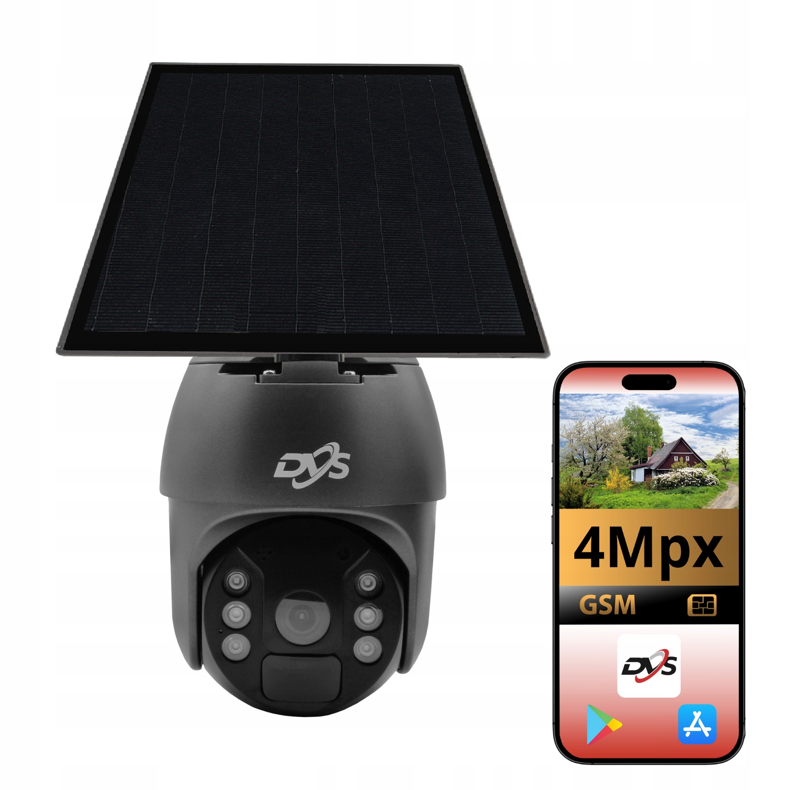 Kamera Na Sim Otočná Vonkajšia Dvs 4MPX Solárny Panel Batéria Aplikácia