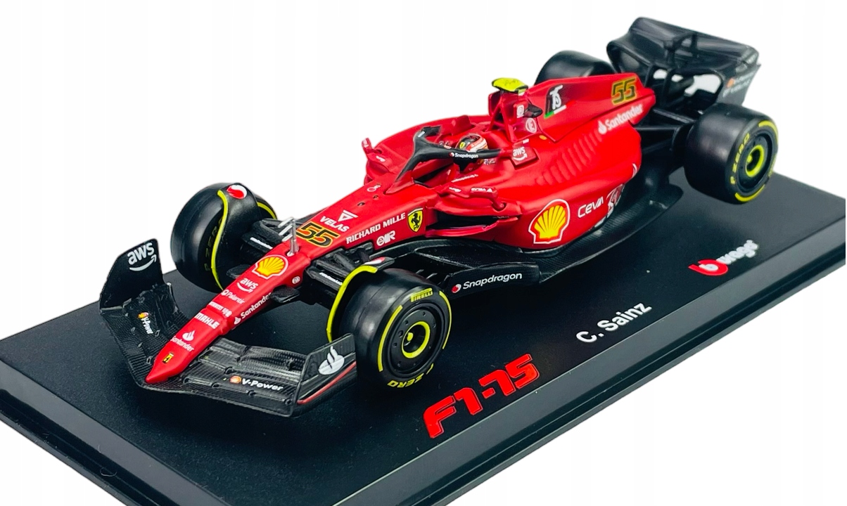 Bburago 2022 Ferrari F1-75 #55 Sainz 1:43 Formule 1 Vitrína Nový Model