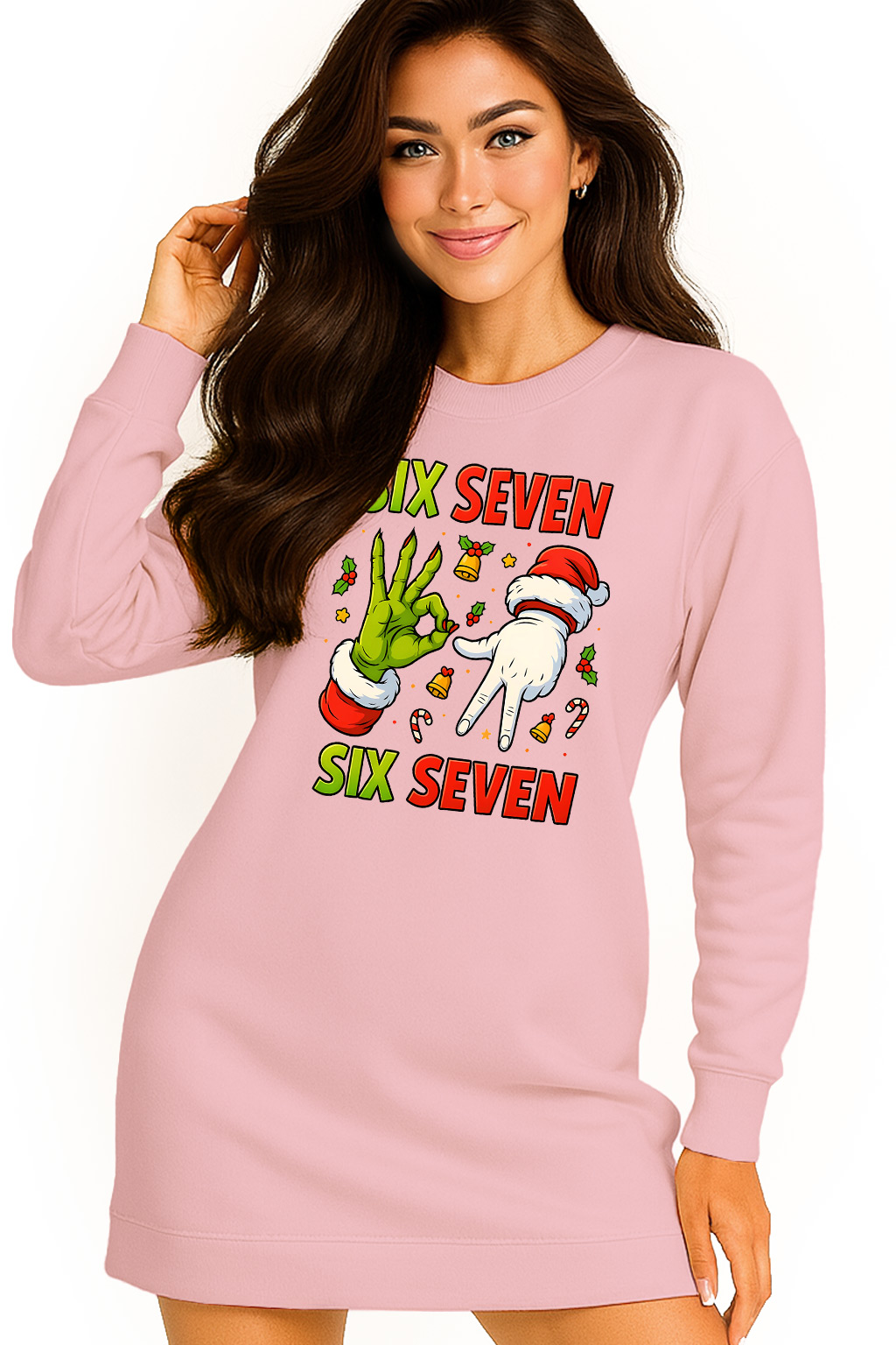 Mikina Vánoční Oversize Šaty Six Seven 67 Dárek K Vánocům XL