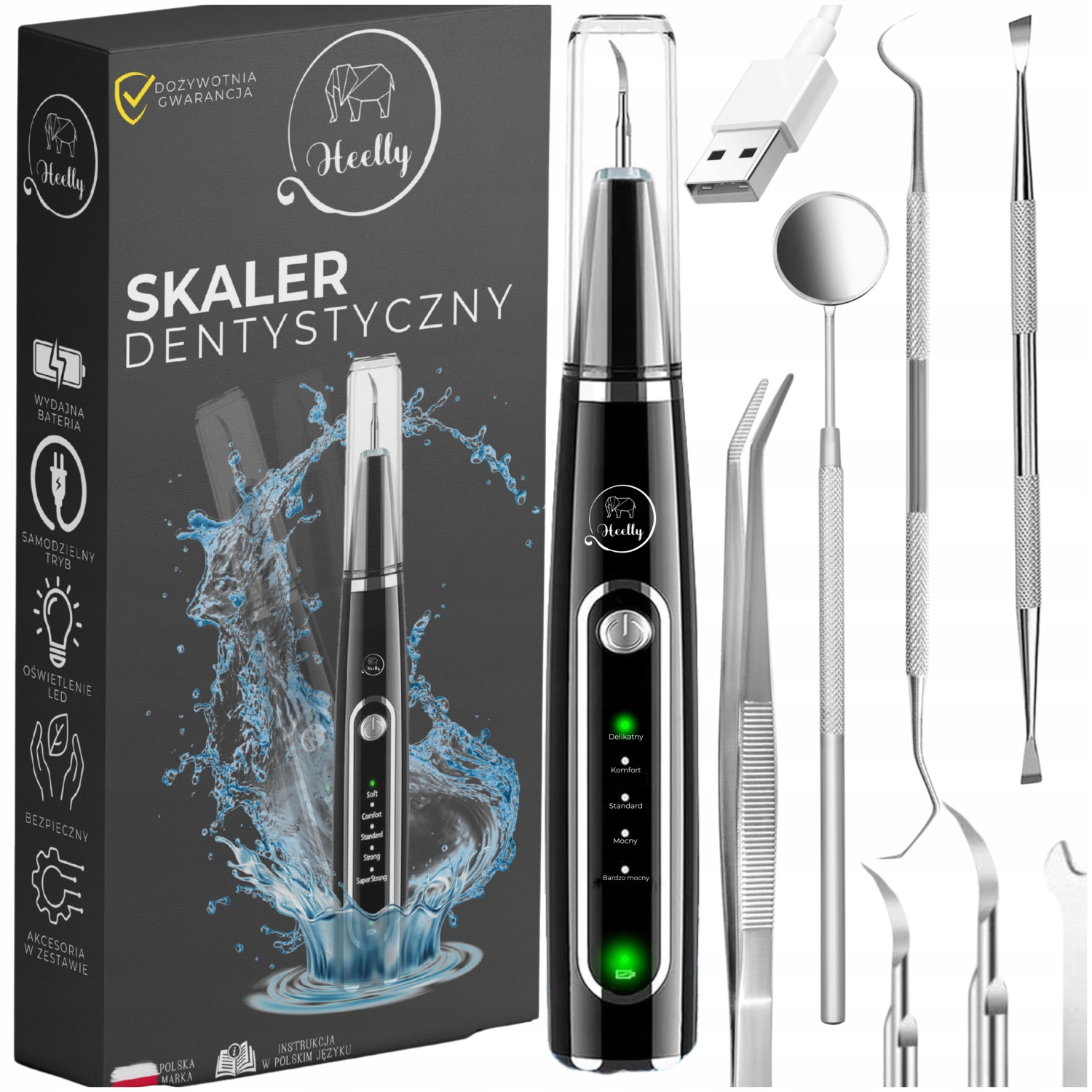 Skaler Ultradźwiękowy Do Zębów 5 trybów do usuwania kamienia nazębnego