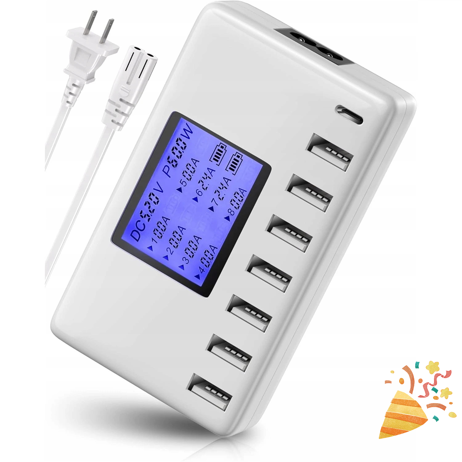 Stacja Ładująca Wieloportowa 8USB Jednoczesne Ładowanie Urządzeń Domowych