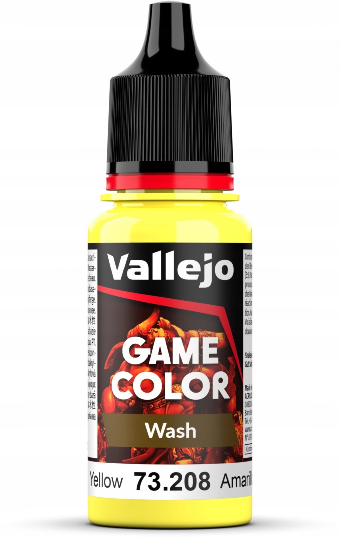 Vallejo 73208 Game Color Wash 18ml Yellow
