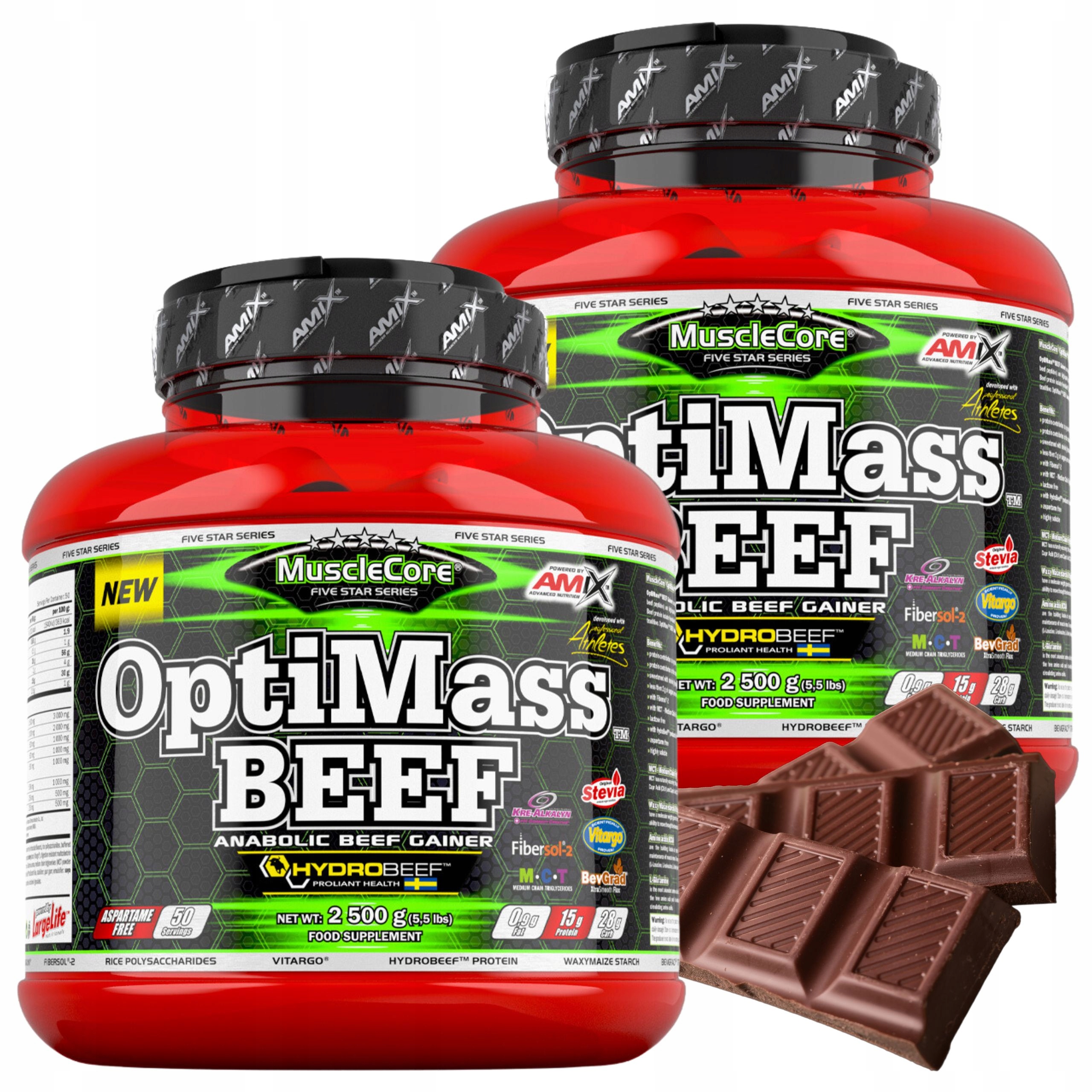 Anabolic Mass Gainer 5 kg Bcaa Hovězí protein Vitargo Vláknina Glutamin Mct