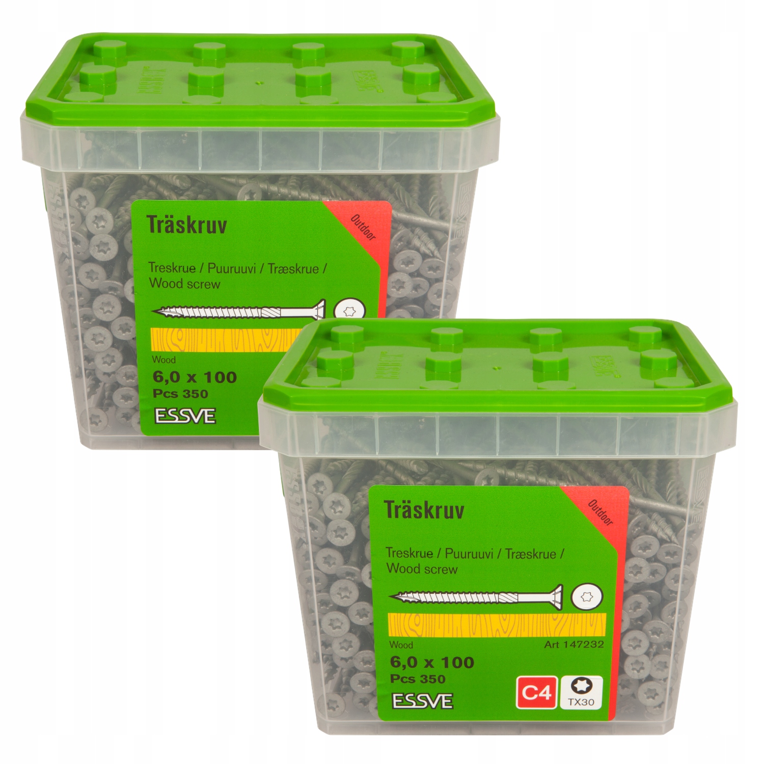 Essve Šroub do dřeva z Mdf překližky Fs C4 CorrSeal 6,0x100 mm 350 Ks x2