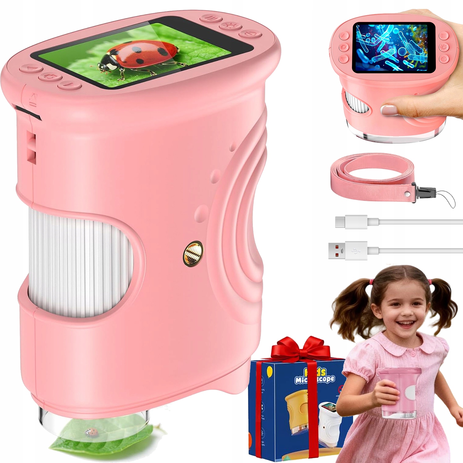 1000X Digitální Optický Mikroskop Pro Děti Led Záznam Fotografií Antivibrační