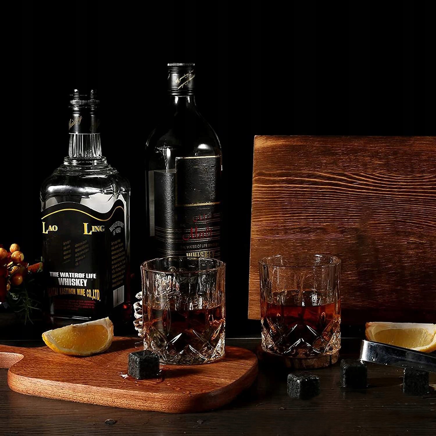ZESTAW Kamienie Chłodzące do Whisky Szklanka PREZENT dla Niego Skrzynka Stan opakowania oryginalne