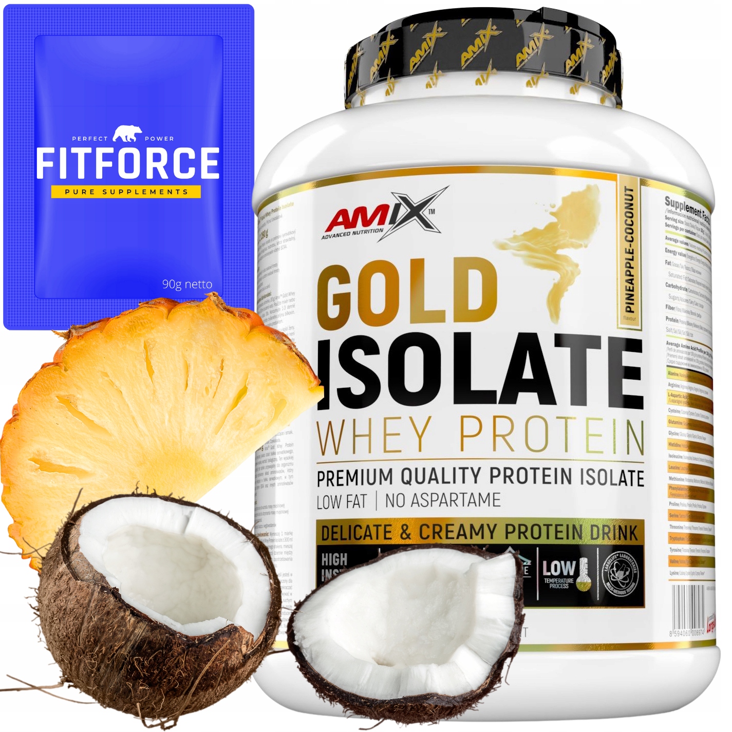 Proteinový koktejl na hubnutí bez cukru Ananas Kokos 2280 g Protein