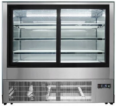 Witryna chłodnicza cukiernicza 530L 120cm drzwi przesuwne Szron WDF127Z
